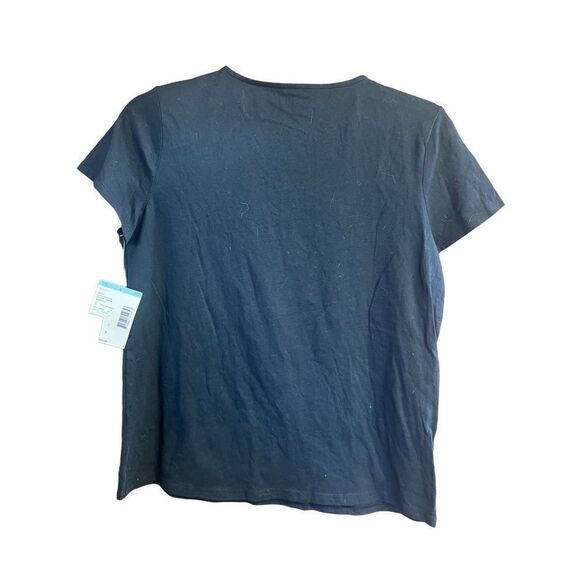 🔥5/20🔥 Laura Scott Embellished Tee Sz S Black NWT - Picture 2 of 9